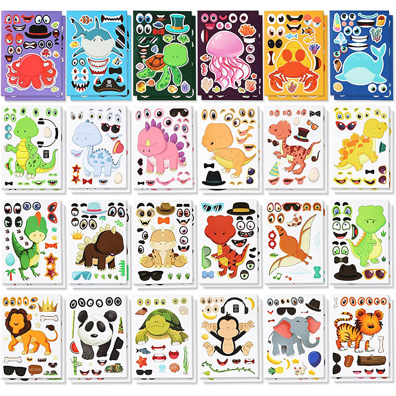 12/24 листов, наклейки для лиц – обзор и цена Zoo Party Games